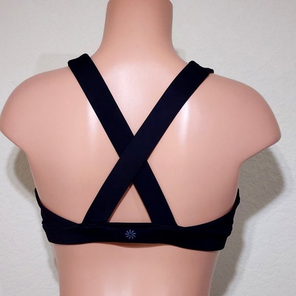 Athleta Crunch Colorblock Supersonic Sports Bra Criss Cross Back - Picture 2 of 2